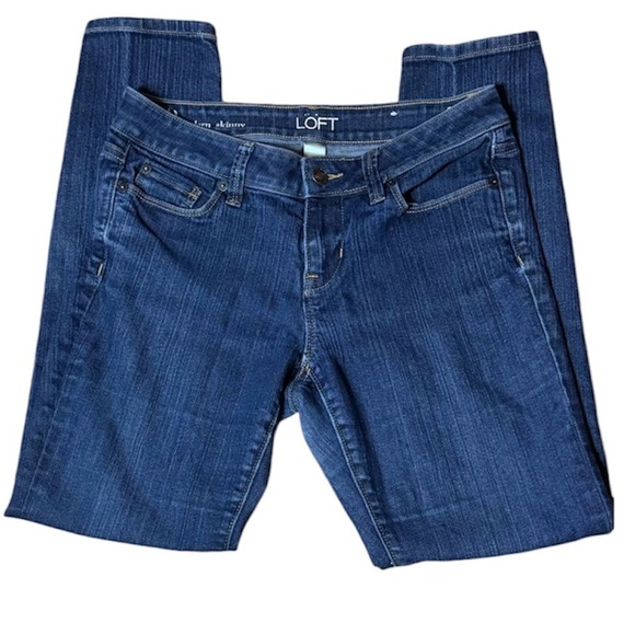 SALE!!! Loft Modern Skinny Blue Denim Jeans 4P Petite Pre Owned - Picture 3 of 7